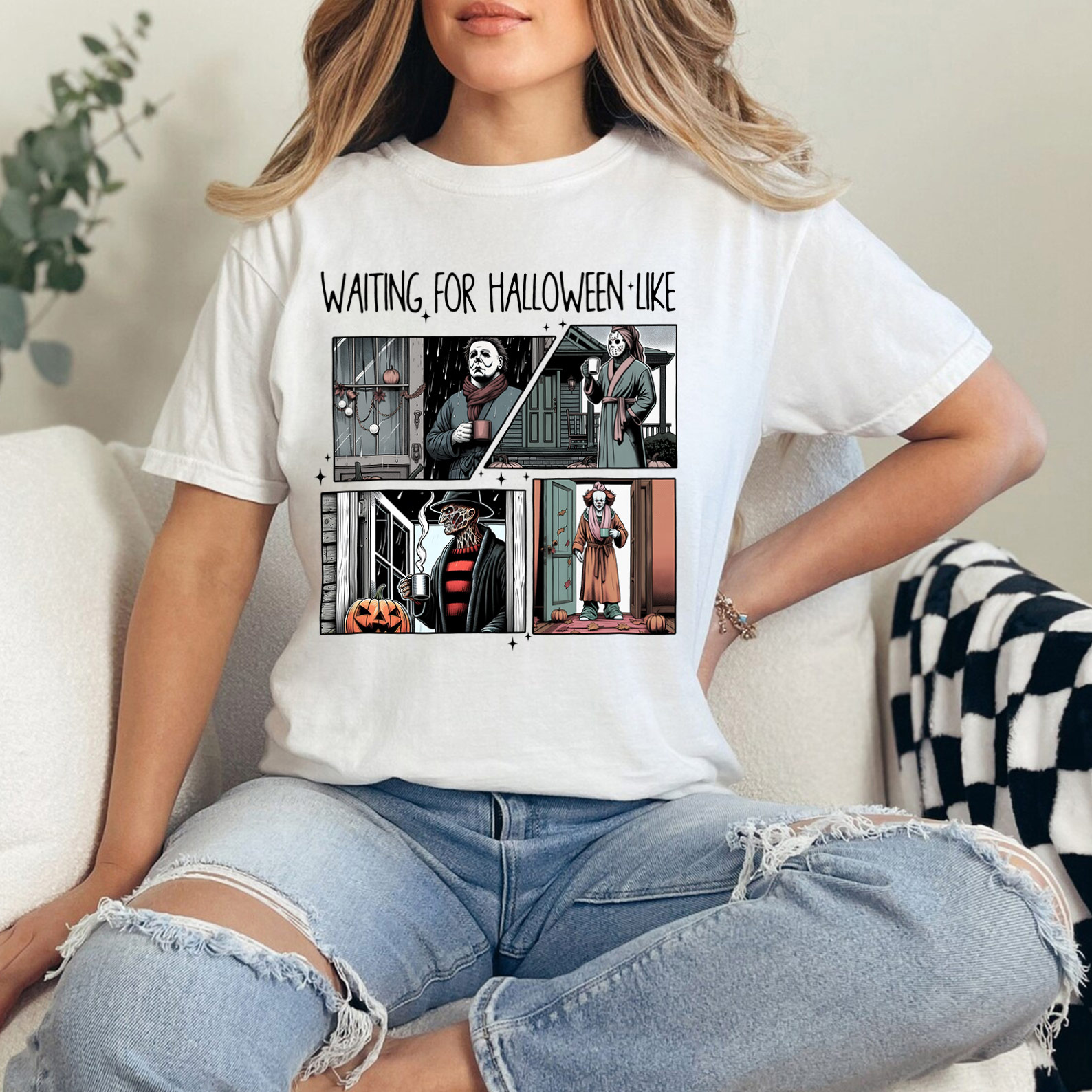 Waiting For Halloween Like Horror Movie Characters Shirt