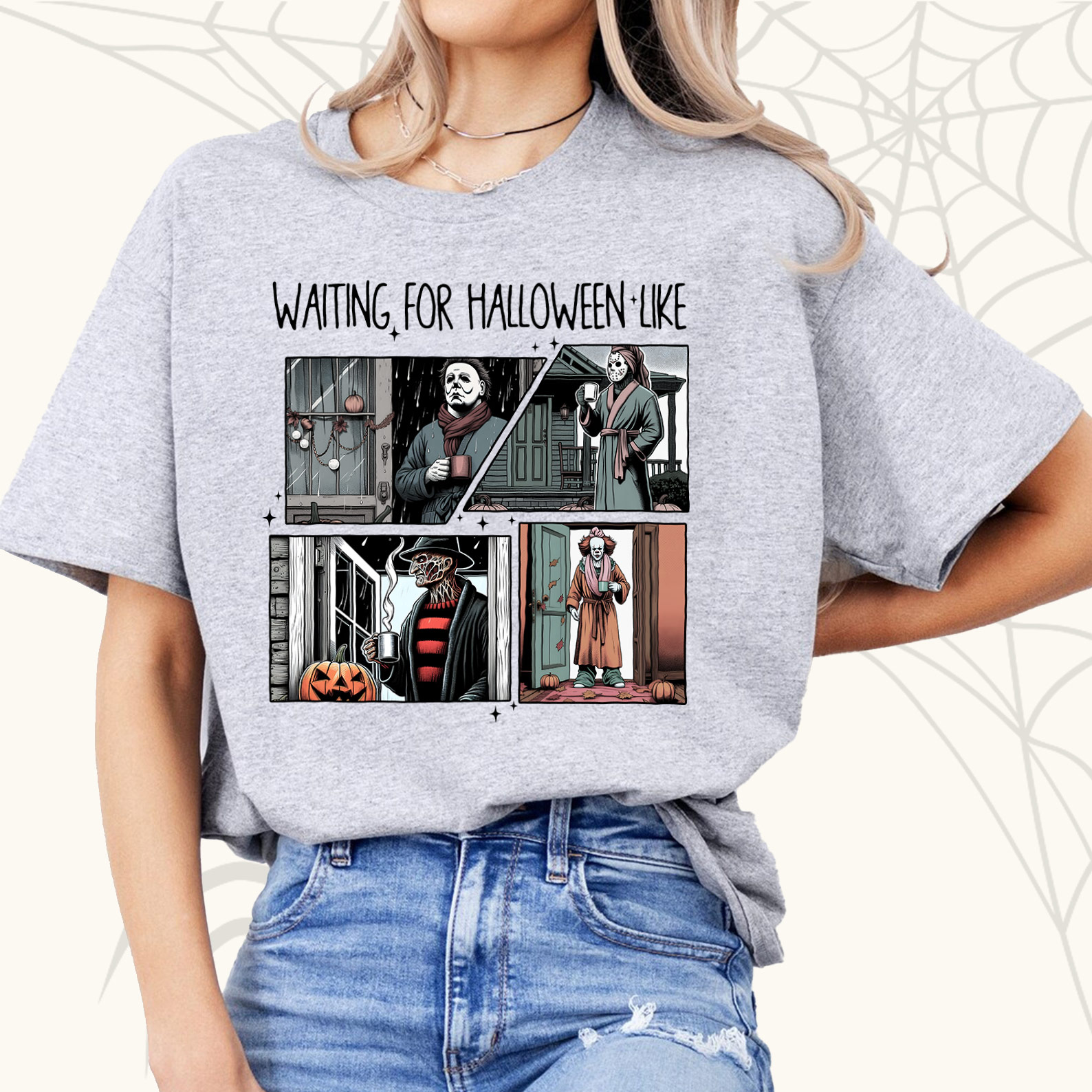 Waiting For Halloween Like Horror Movie Characters Shirt