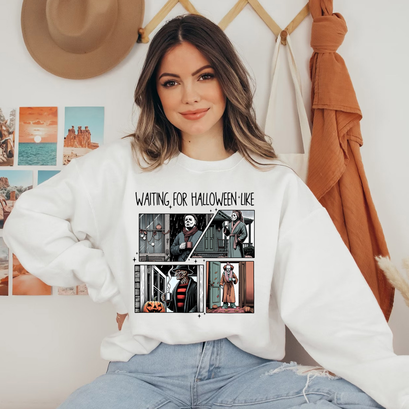 Waiting For Halloween Like Horror Movie Characters Shirt