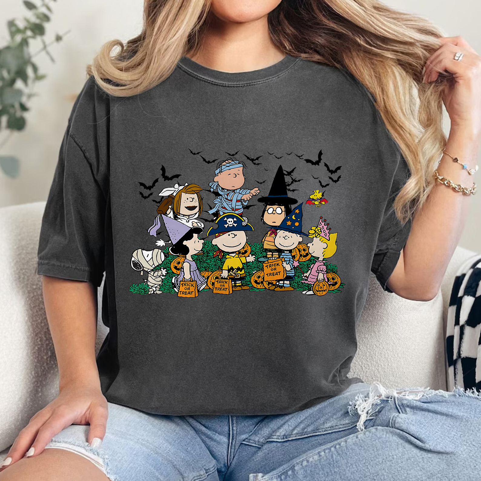 Halloween Peanuts Characters Trick or Treat Shirt