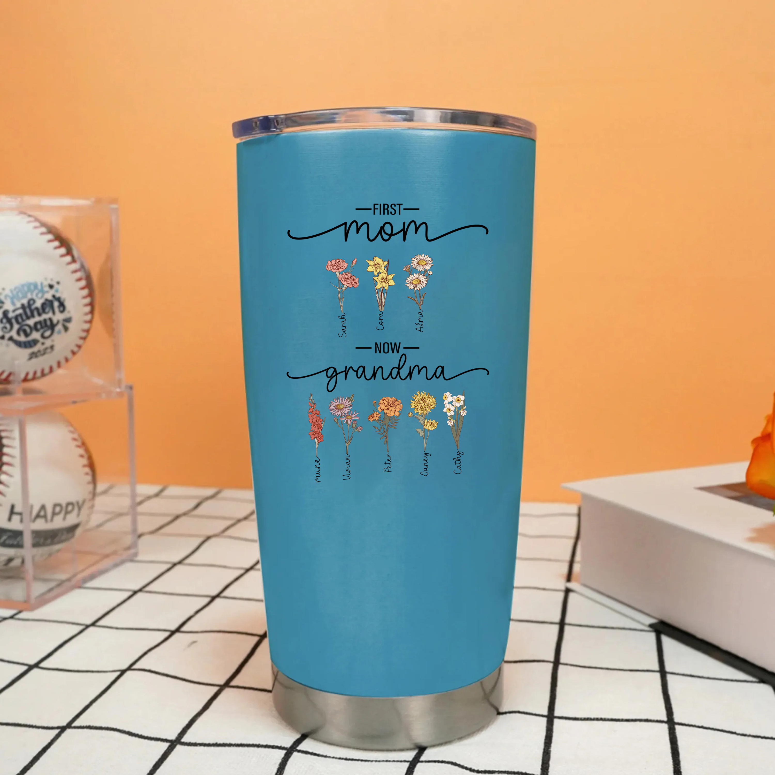 [Copy]Birth Flower Family Bouquet Custom Stainless Steel Tumbler