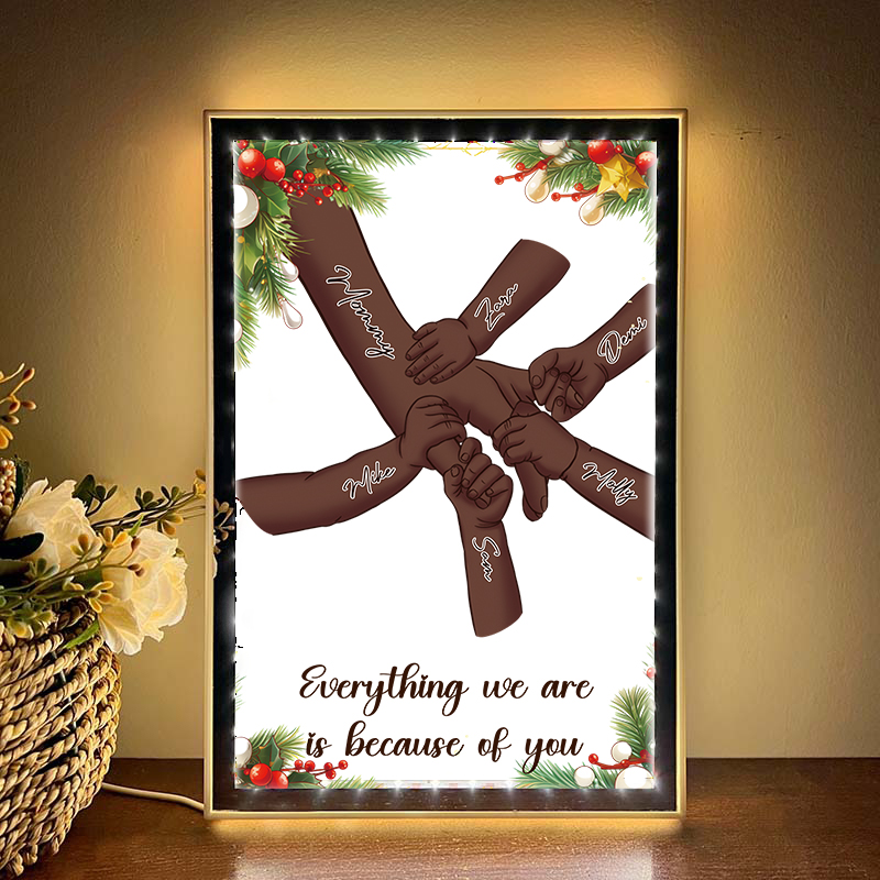 [Copy]Mom/Dad Everything We Are Is Because Of You - Personalized Mirror Light Box