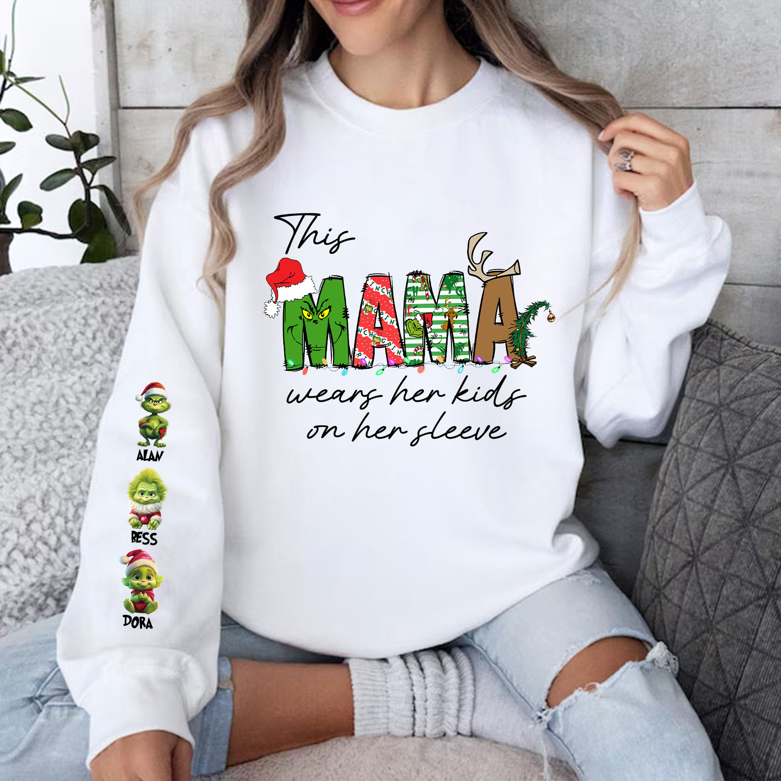 Custom Christmas MAMA T-Shirt/Sweatshirt/Hoodie