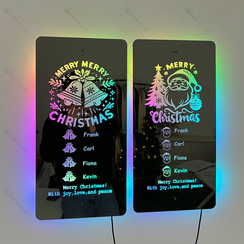 Custom Christmas Family Names Mirror