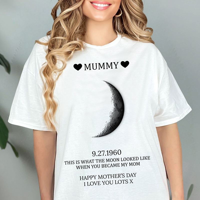 A Unique Mother's Day Gift Celebrating Your Special Bond-Custom Moon Phase T-Shirt/Crewneck/Hoodie