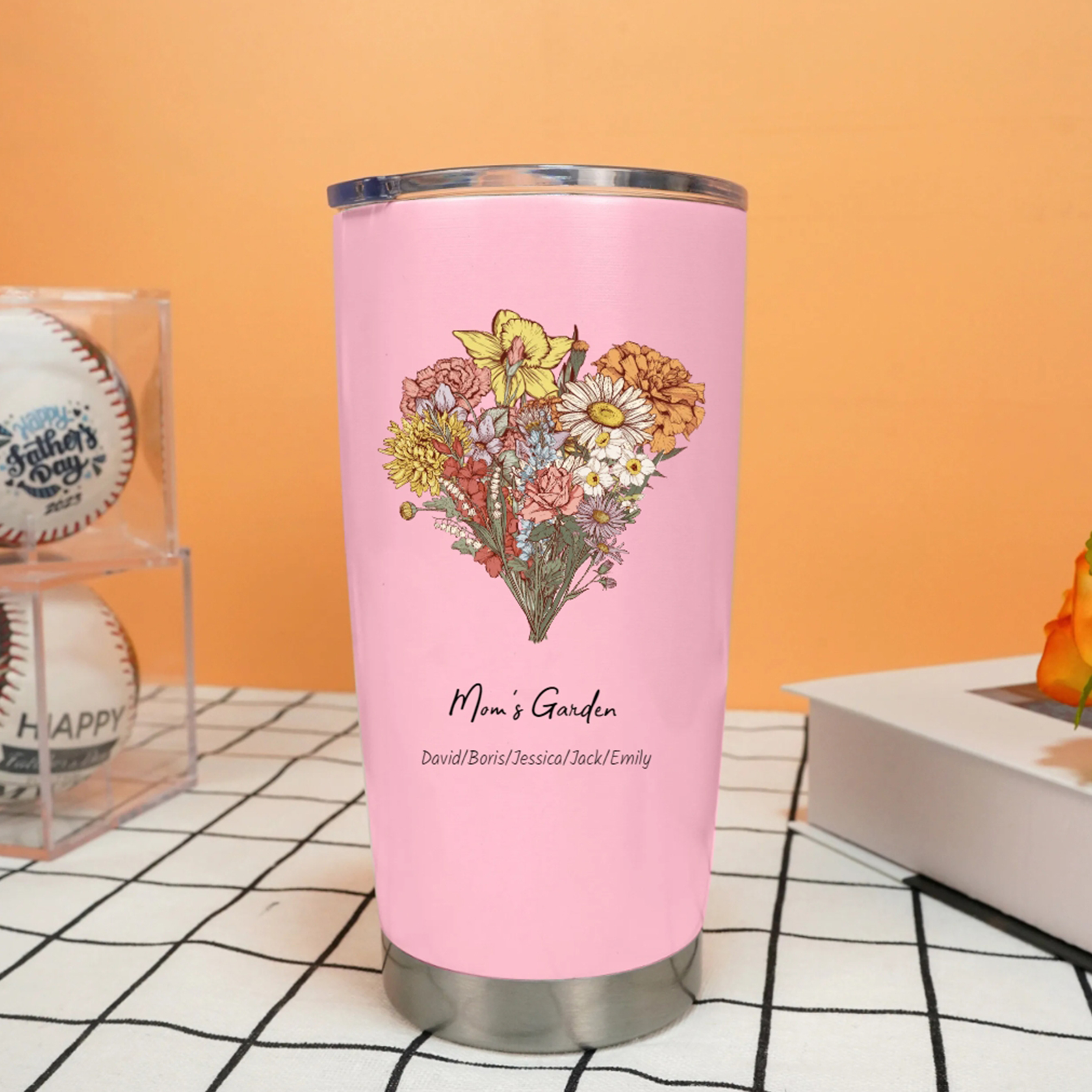 Birth Flower Family Bouquet Custom Stainless Steel Tumbler
