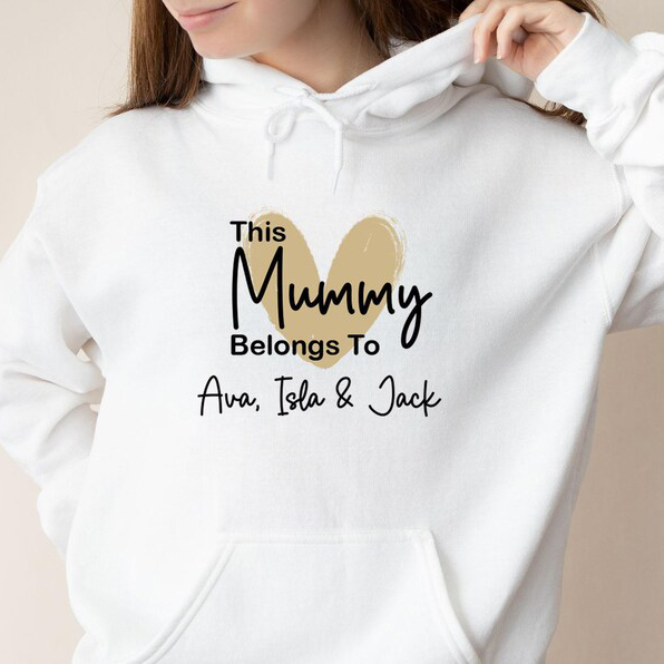 This Mummy Belongs To Custom Kids Names T-shirt Crewneck