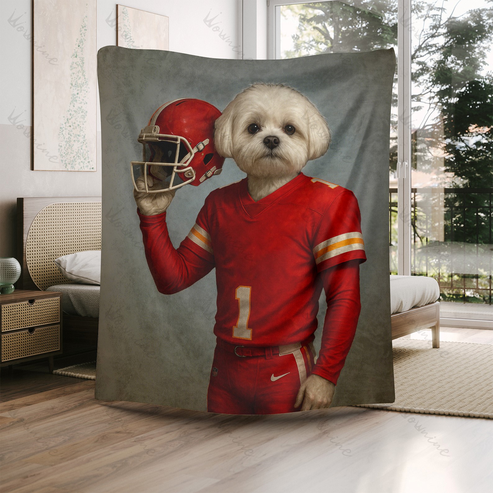Custom American Football Pet Blanket