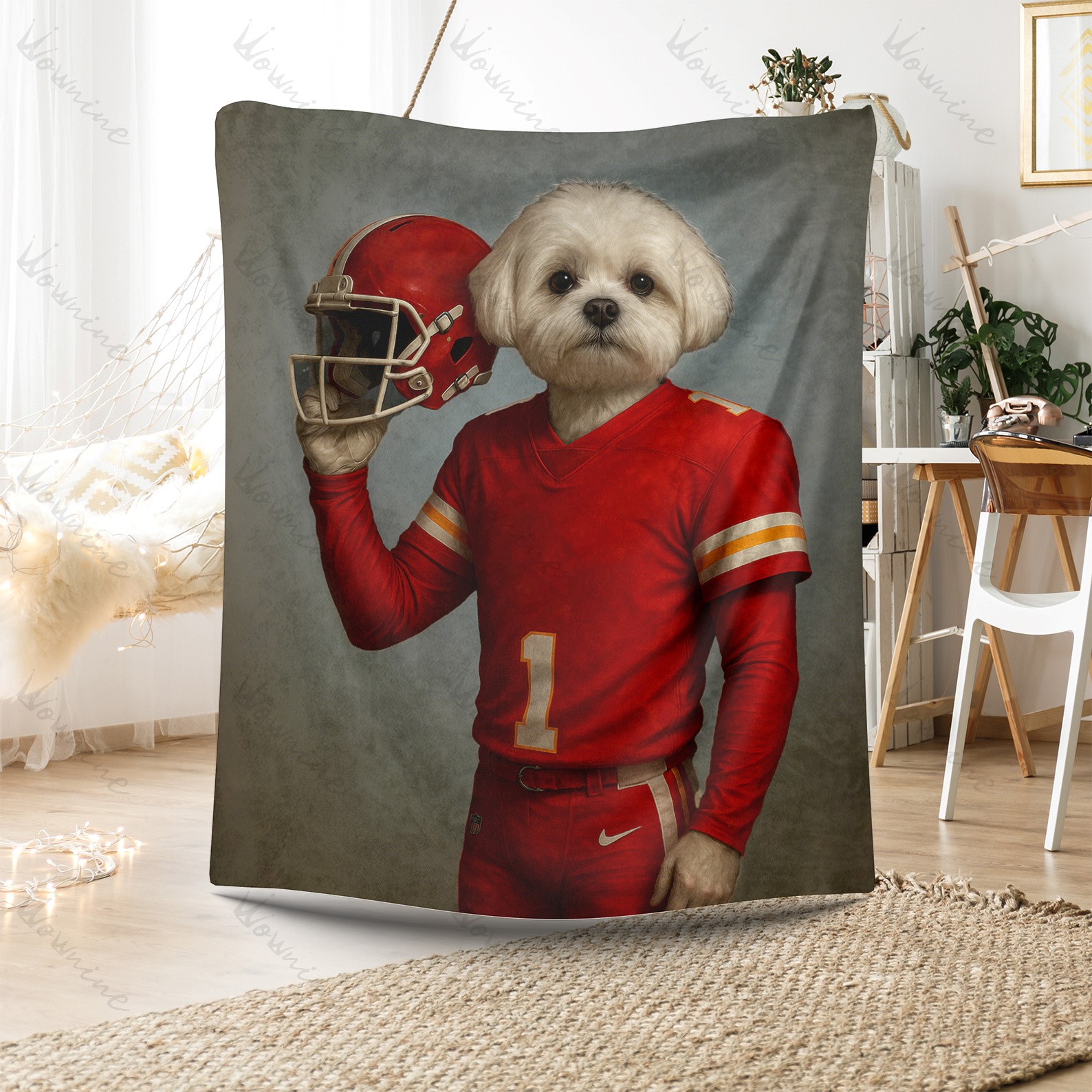 Custom American Football Pet Blanket