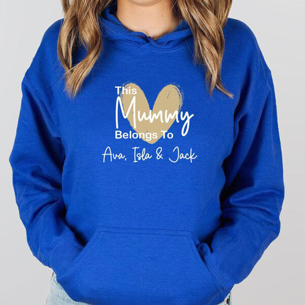 This Mummy Belongs To Custom Kids Names T-shirt Crewneck