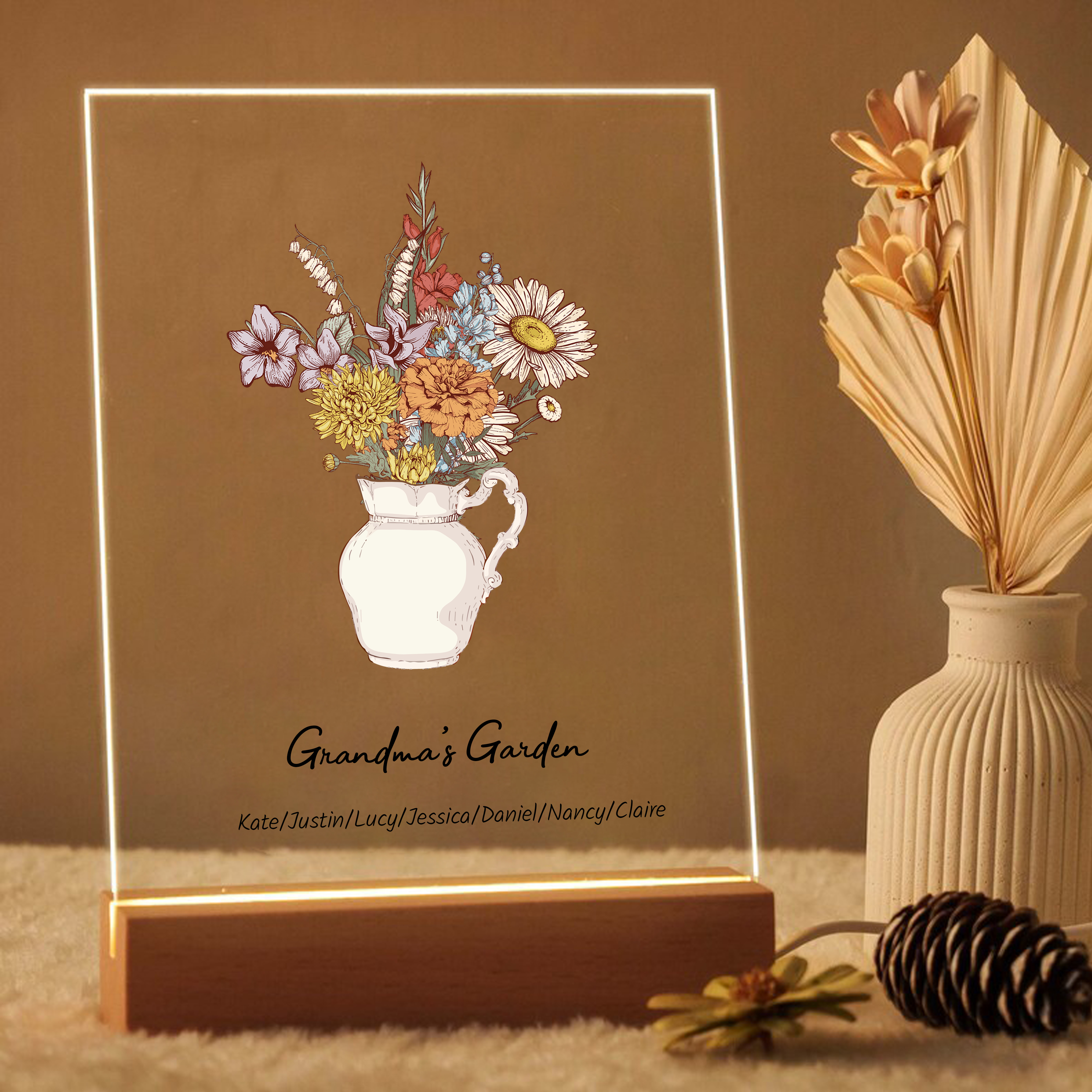 Birthday flower bouquet decoration led lights