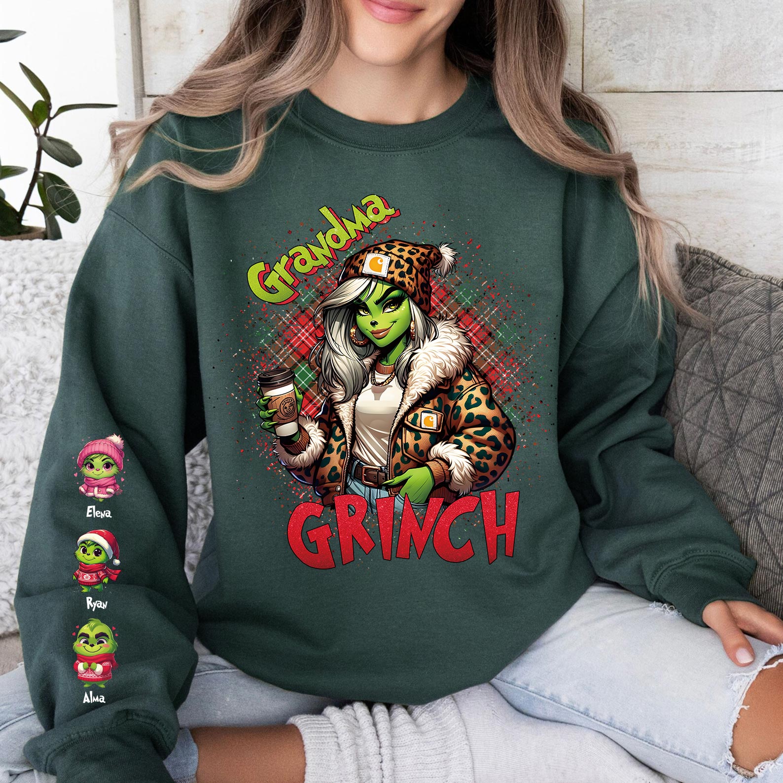 Custom Christmas Mama Daddy With Kids Name Sweatshirt Christmas Day Gift