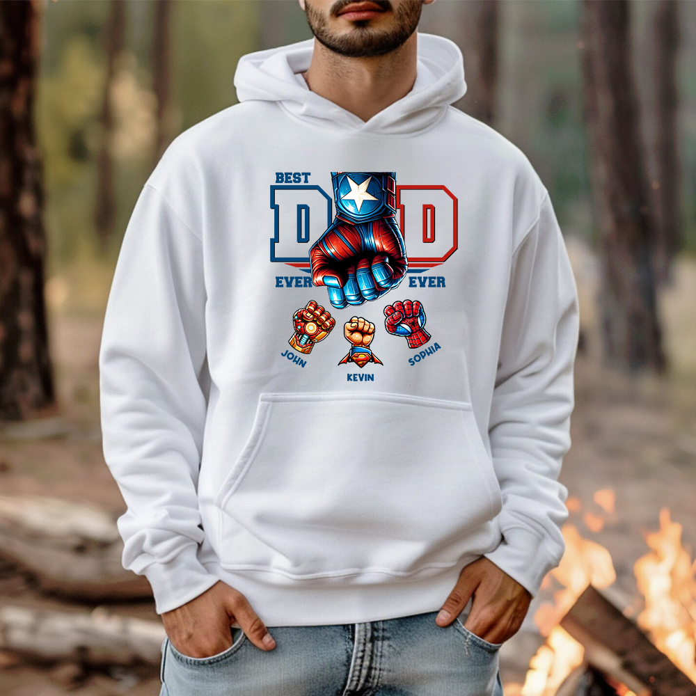 50% OFF😎Custom Superhero Fist Bump Best Dad Ever T-shirt/Crewneck/Hoodie