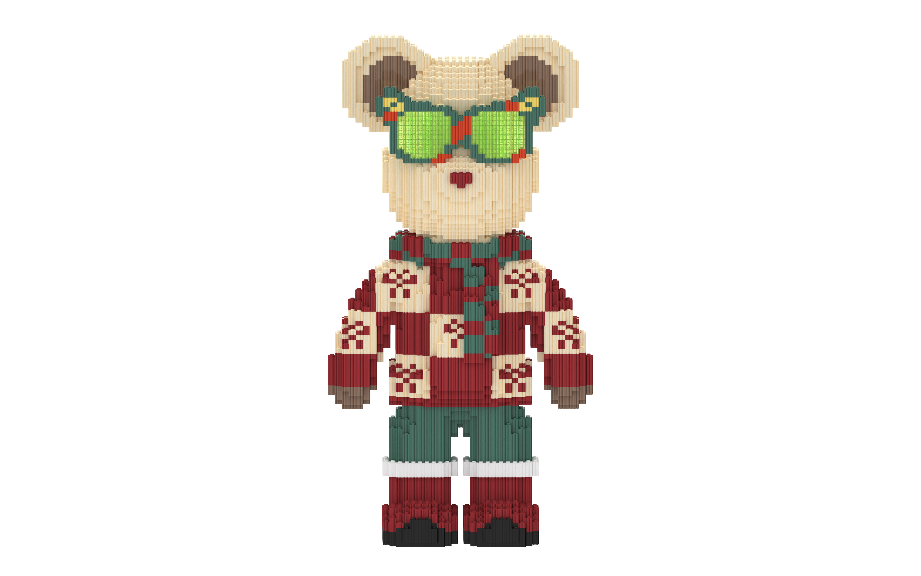 Sweater scarf Toy Bear Building Blocks Kit