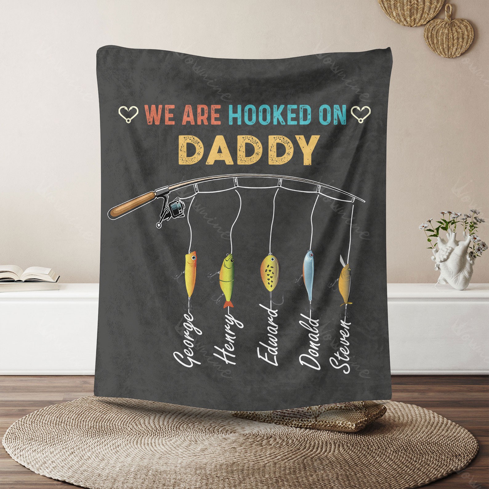 Hooked on Daddy: A Fishing - themed Tribute Blanket