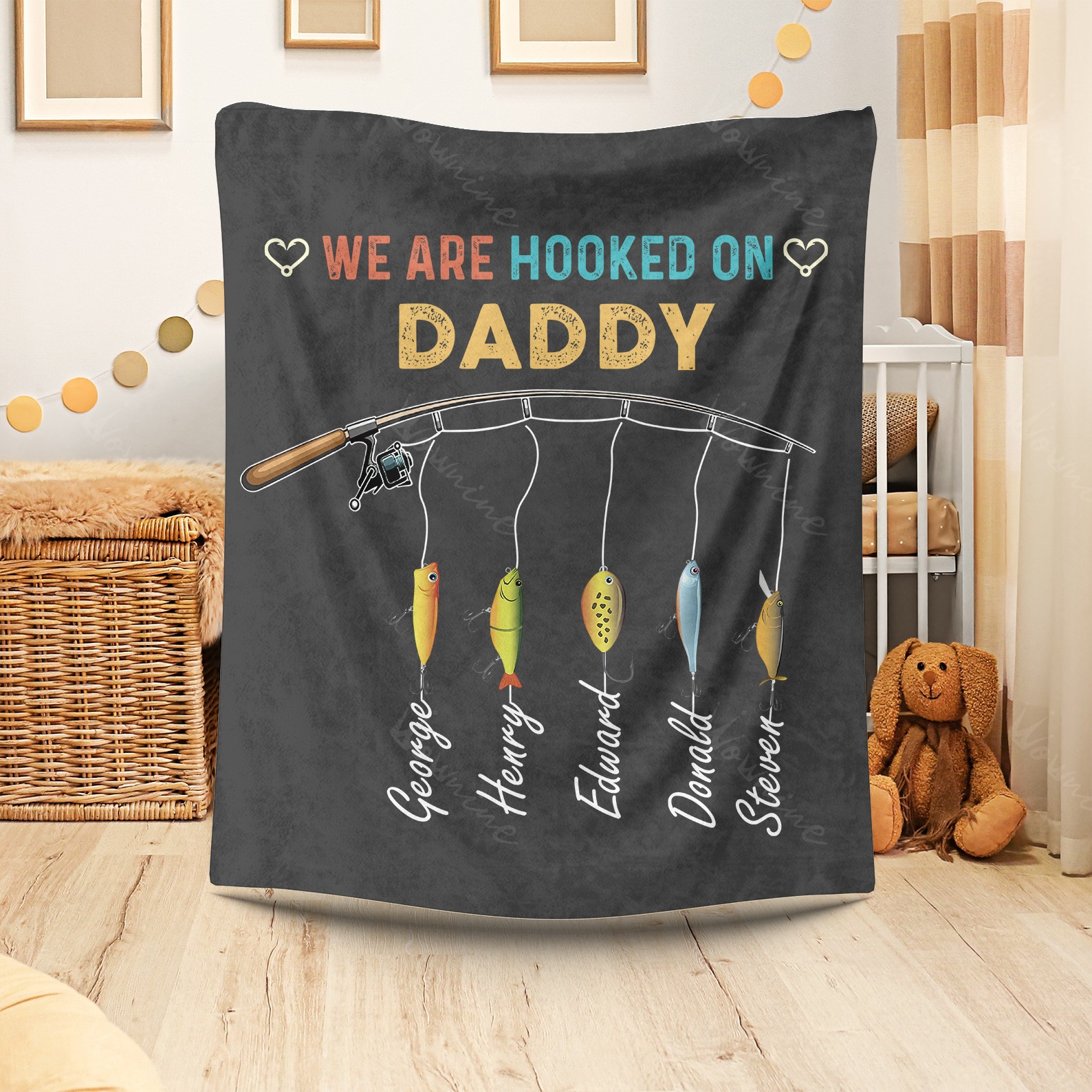 Hooked on Daddy: A Fishing - themed Tribute Blanket