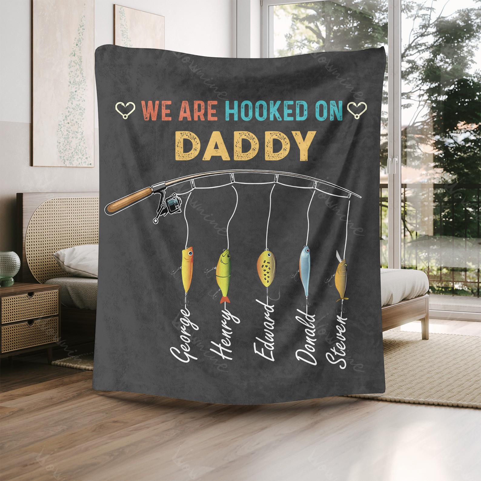 Hooked on Daddy: A Fishing - themed Tribute Blanket