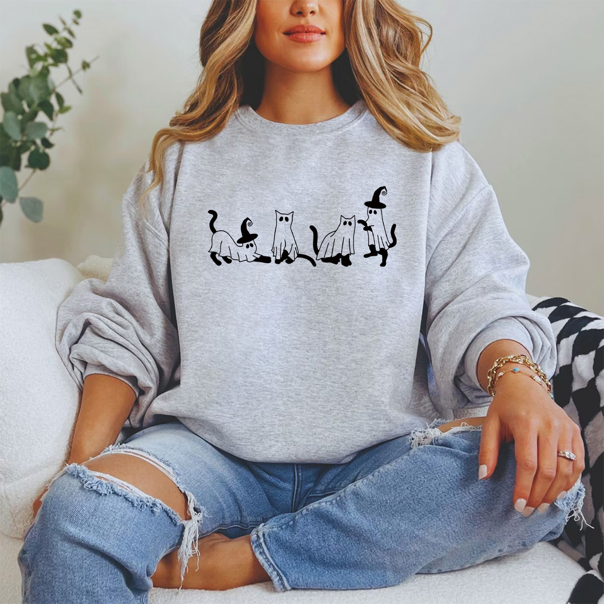 Сute Ghost Cat Sweatshirt