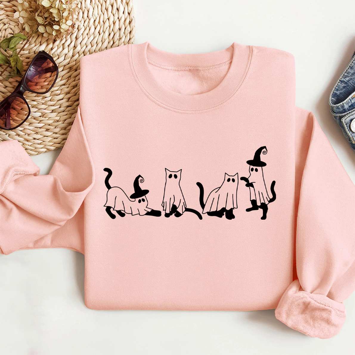 Сute Ghost Cat Sweatshirt