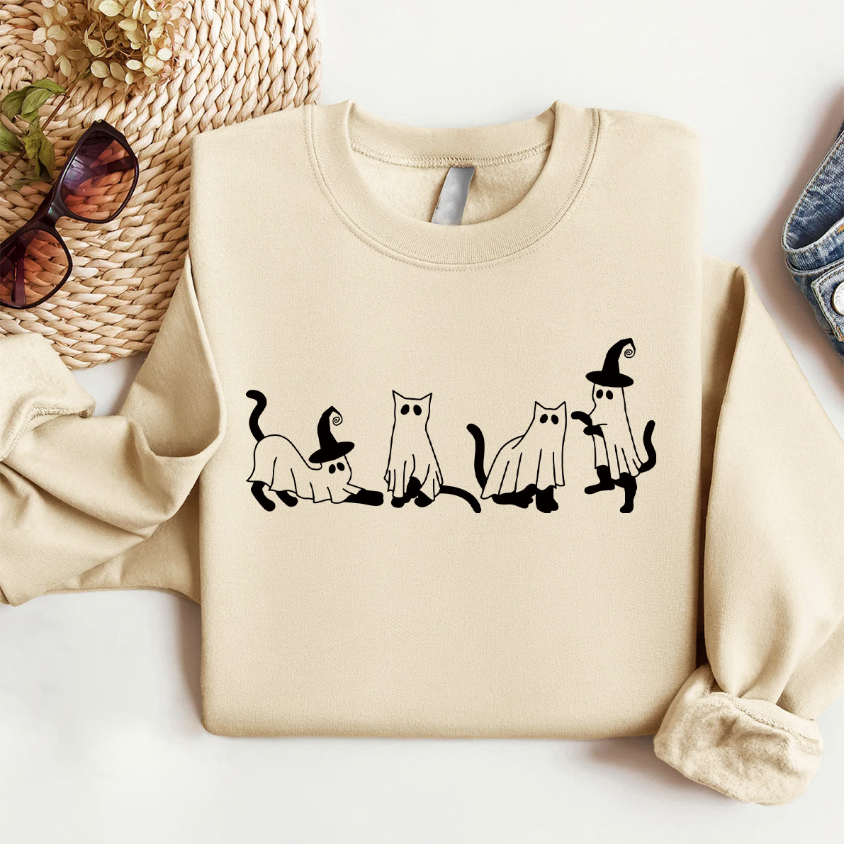 Сute Ghost Cat Sweatshirt