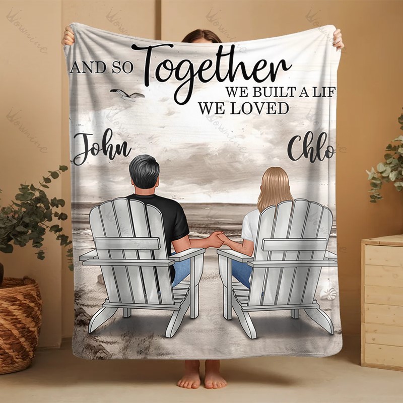 You & Me Beach Love Custom Blanket