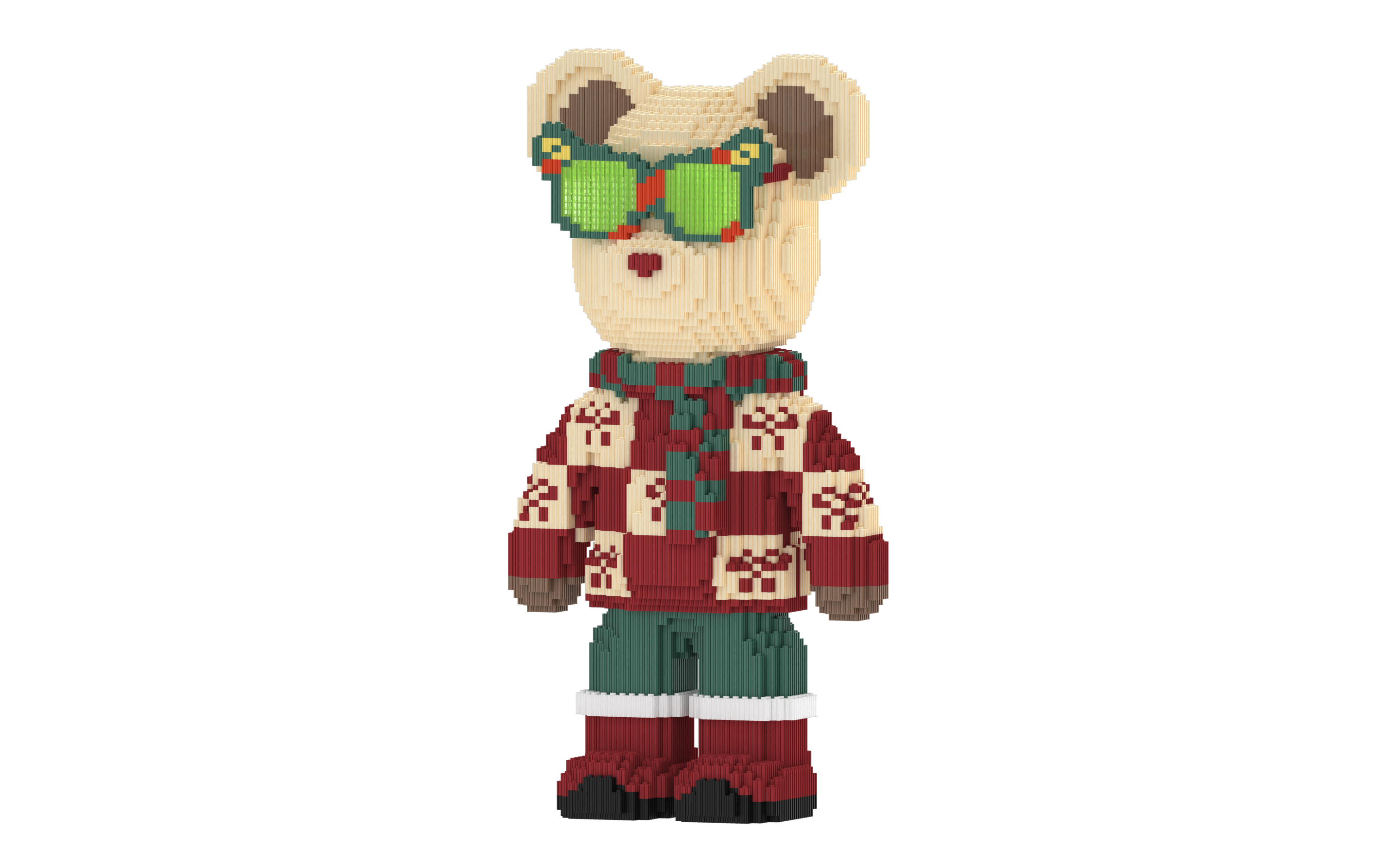 Sweater scarf Toy Bear Building Blocks Kit