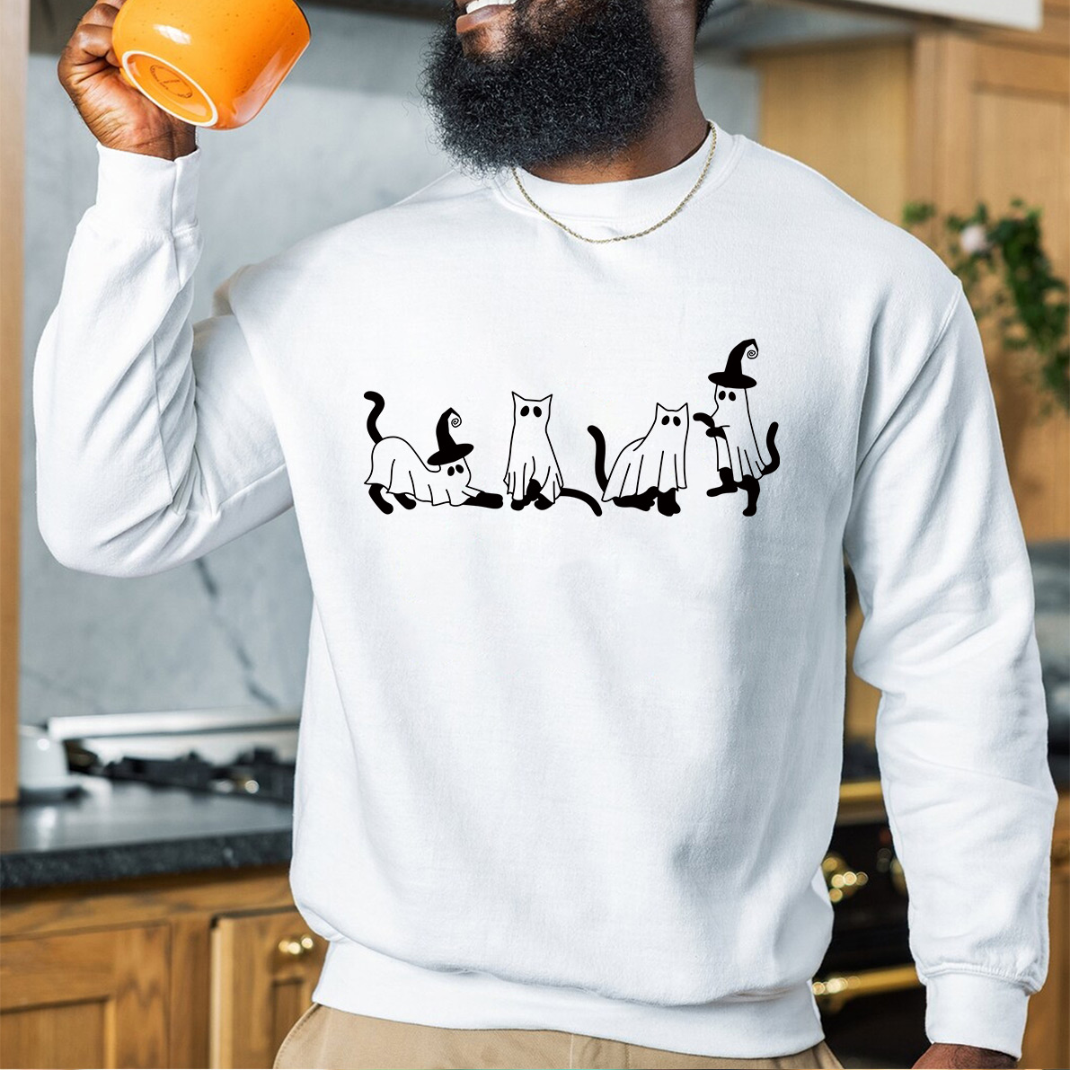 Сute Ghost Cat Sweatshirt
