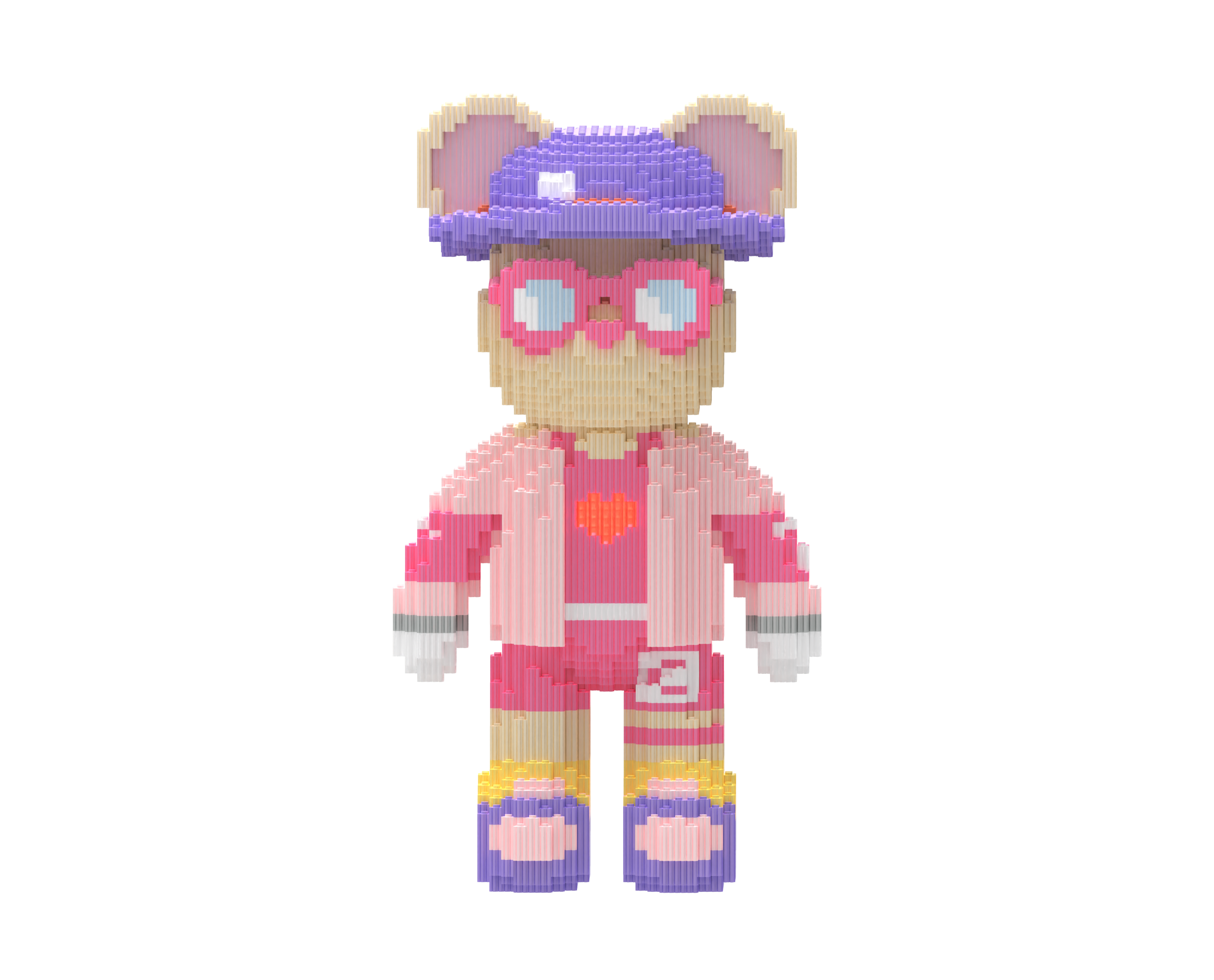 Love Robet Blue Toy Bear Building Blocks Kit