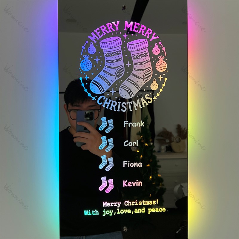 Custom Christmas Family Names Mirror