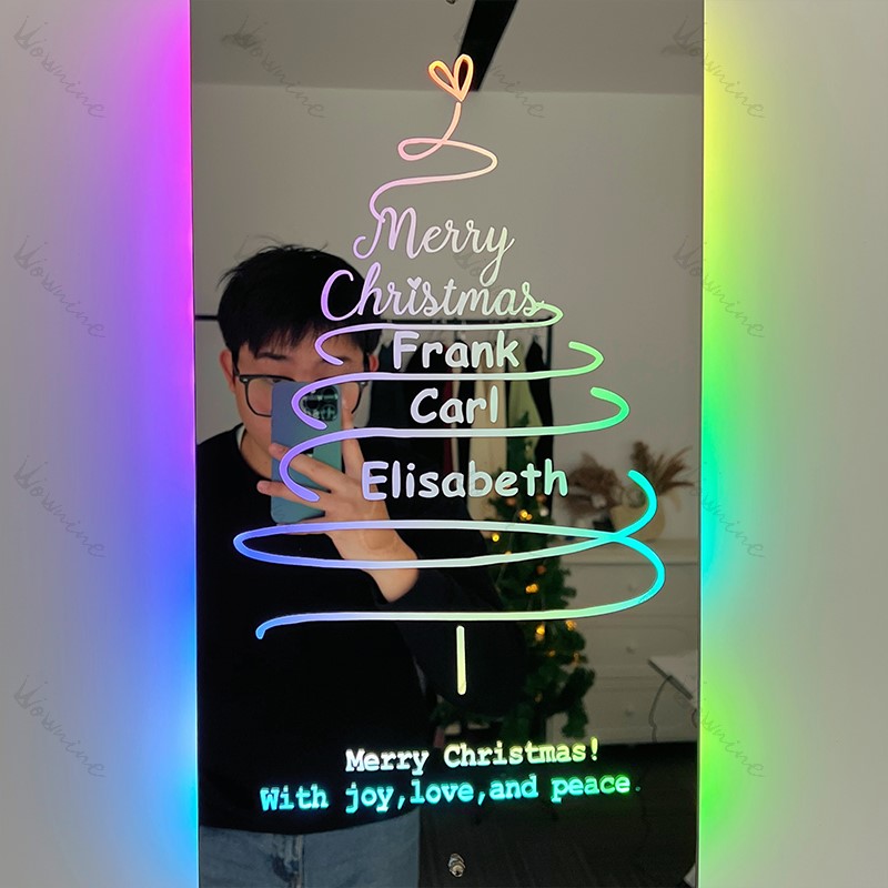 Custom Christmas Family Names Mirror