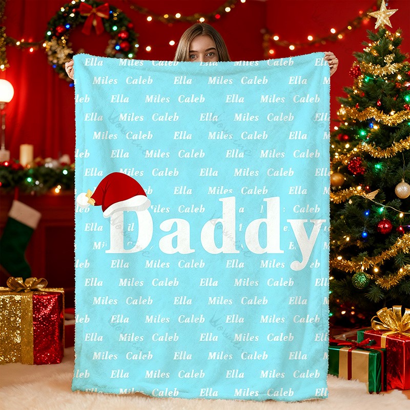 Custom MAMA Christmas Blanket with Your Family Names