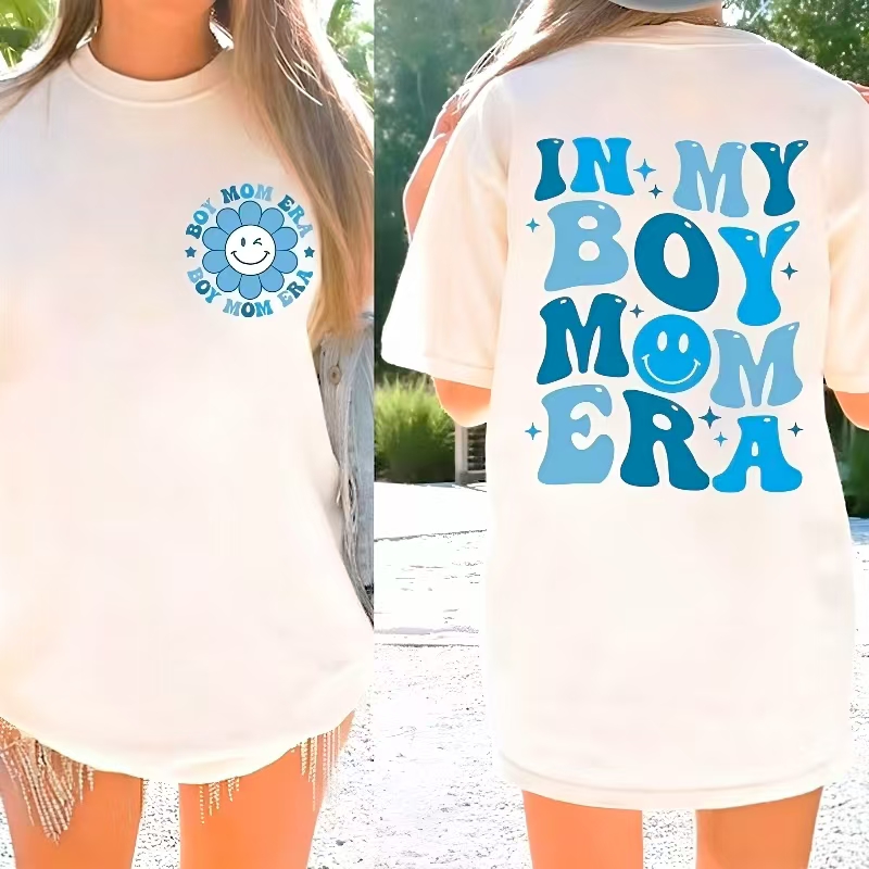 “Boy Mom Era” Retro Groovy Graphic Tee