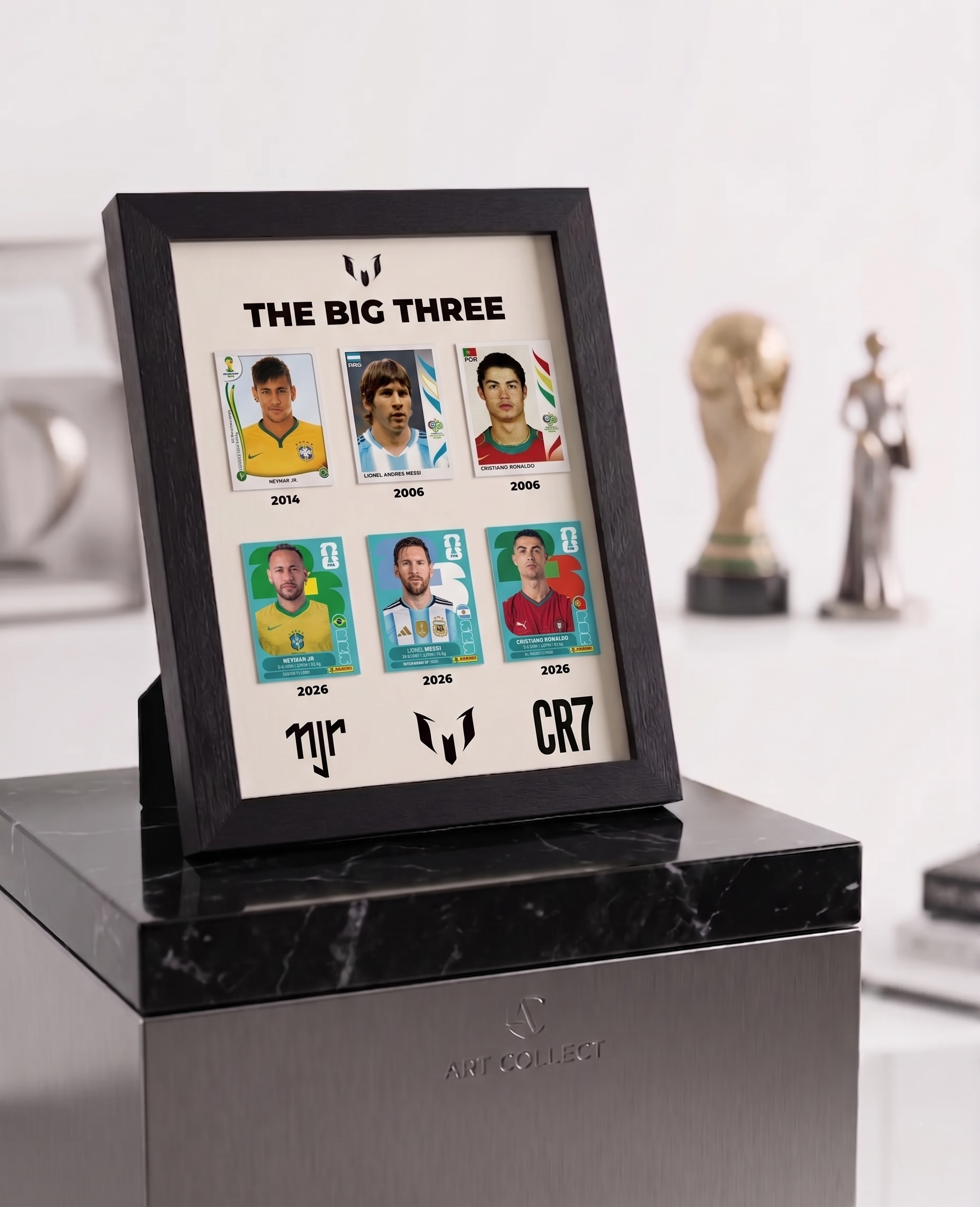 Big Three Soccer Legends Framed Collectible Display with Wood Frame