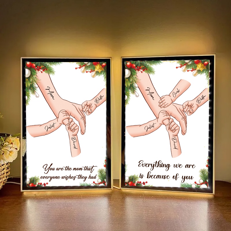 [Copy]Mom/Dad Everything We Are Is Because Of You - Personalized Mirror Light Box