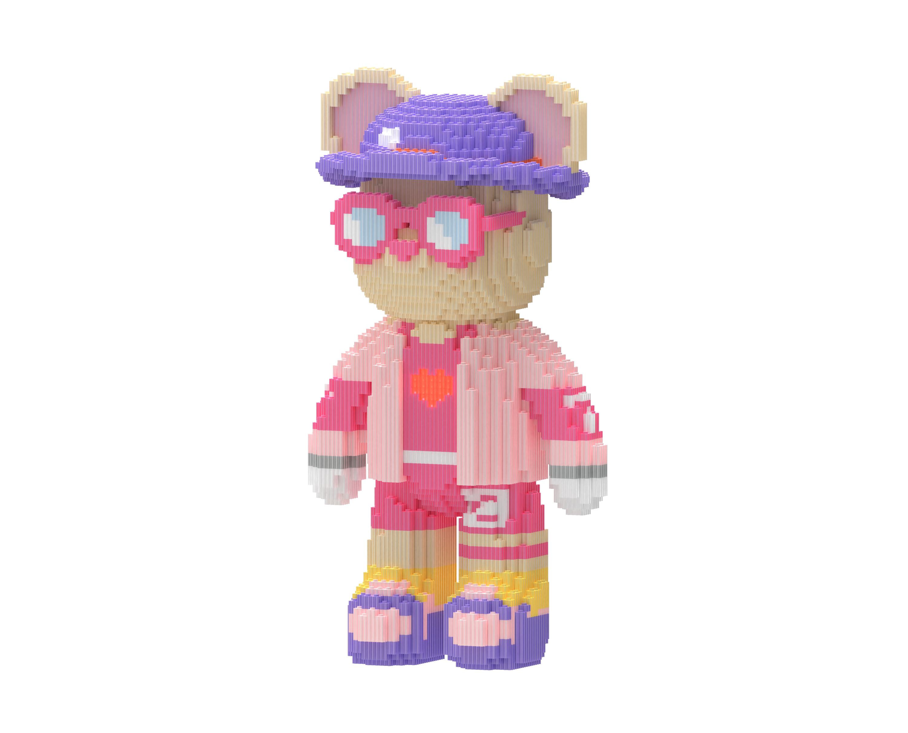 Love Robet Blue Toy Bear Building Blocks Kit