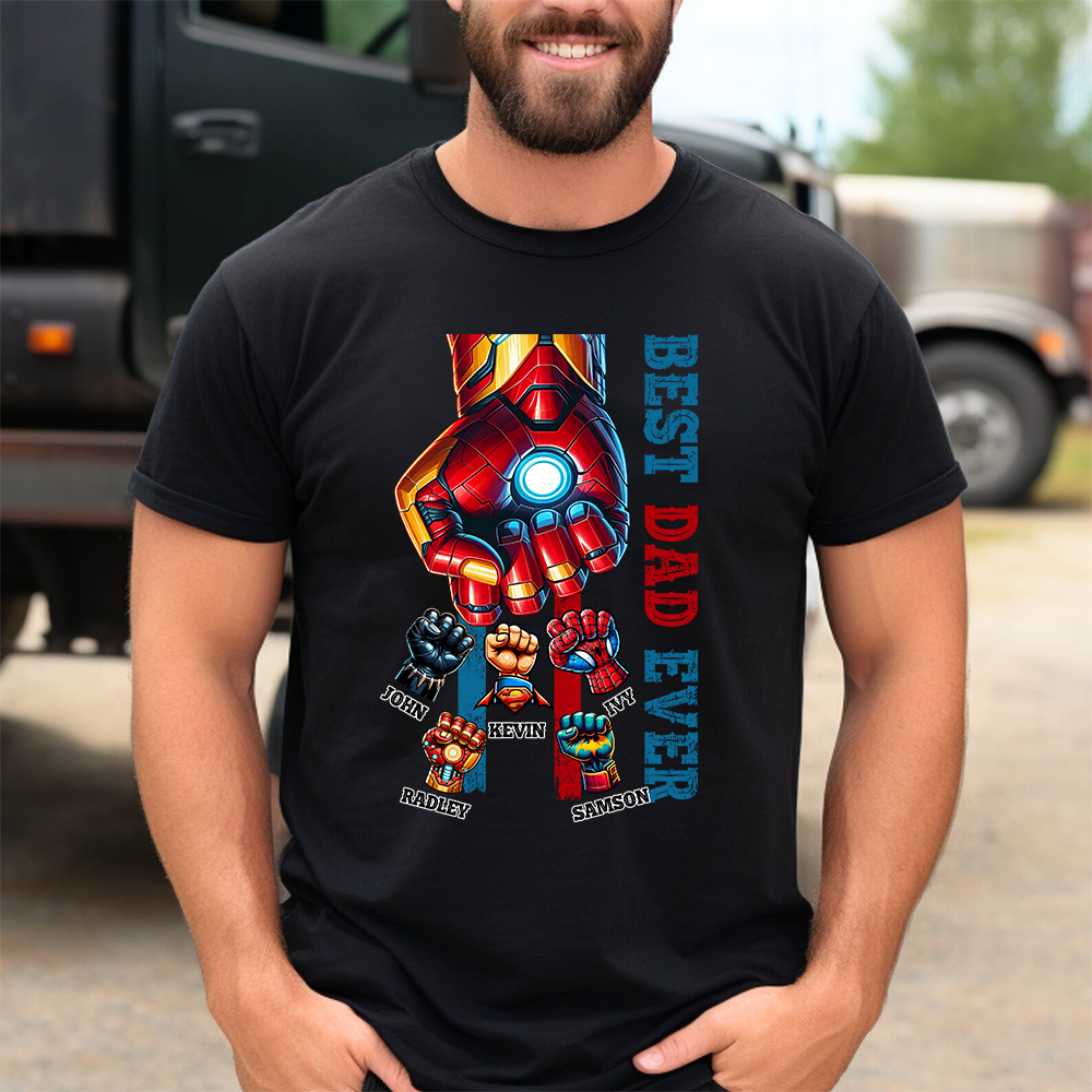 50% OFF🦸Custom Superhero Fist Bump Best Dad Ever T-shirt/Crewneck/Hoodie