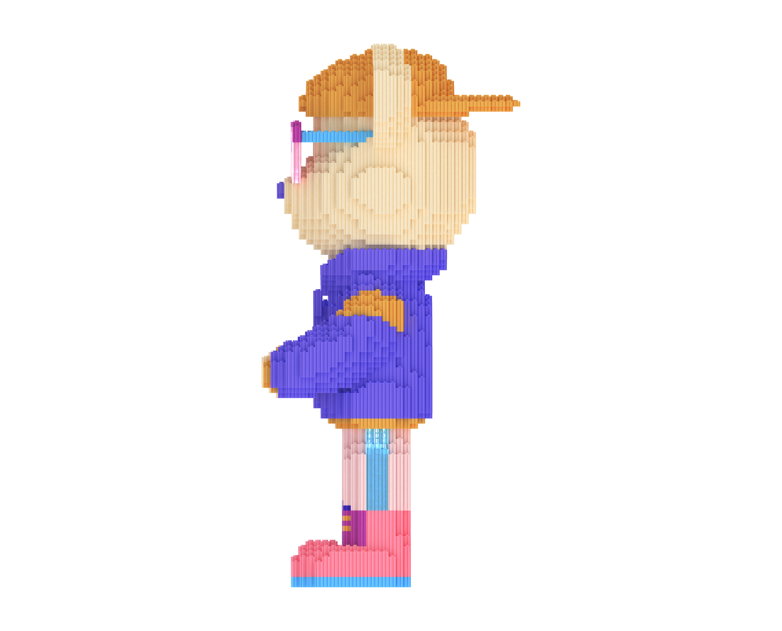 Purple Potato Robet Blue Toy Bear Building Blocks Kit