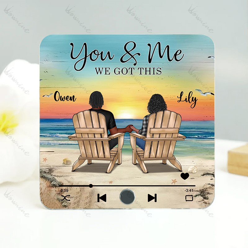You & Me Beach Love Custom Acrylic Music Magnet