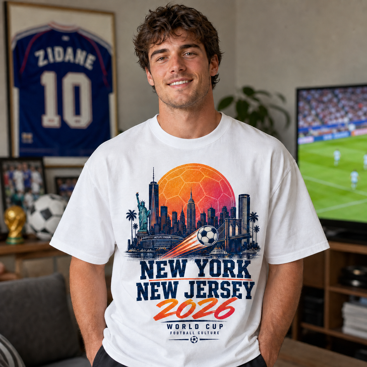 2026 Soccer Host City Skyline Vintage Graphic Tee