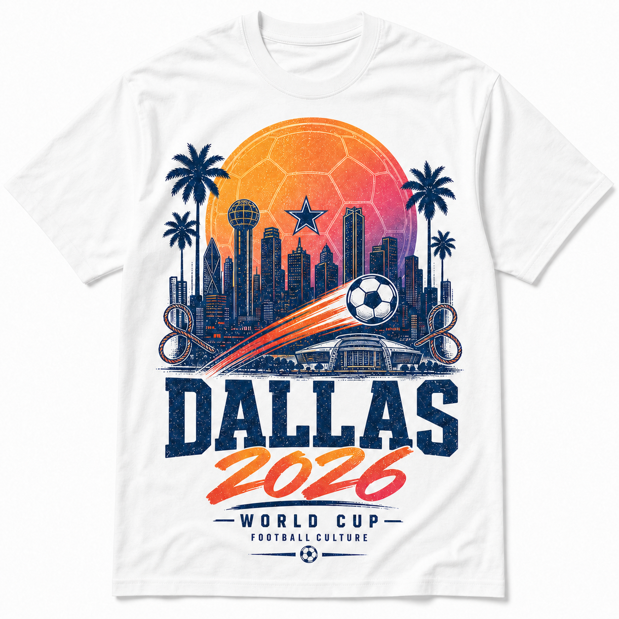 2026 Soccer Host City Skyline Vintage Graphic Tee