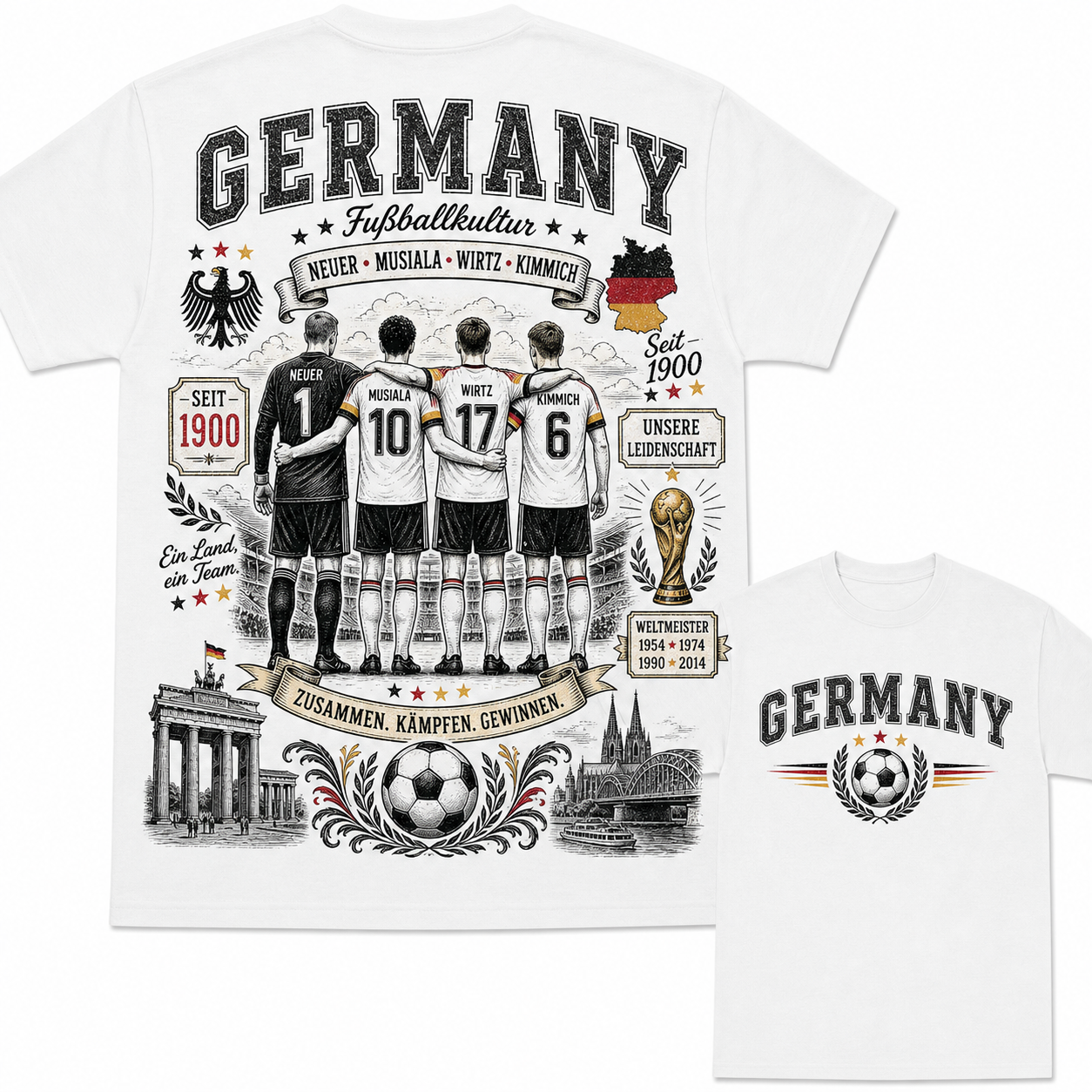 National Soccer Heritage Graphic T-Shirt 100% Cotton
