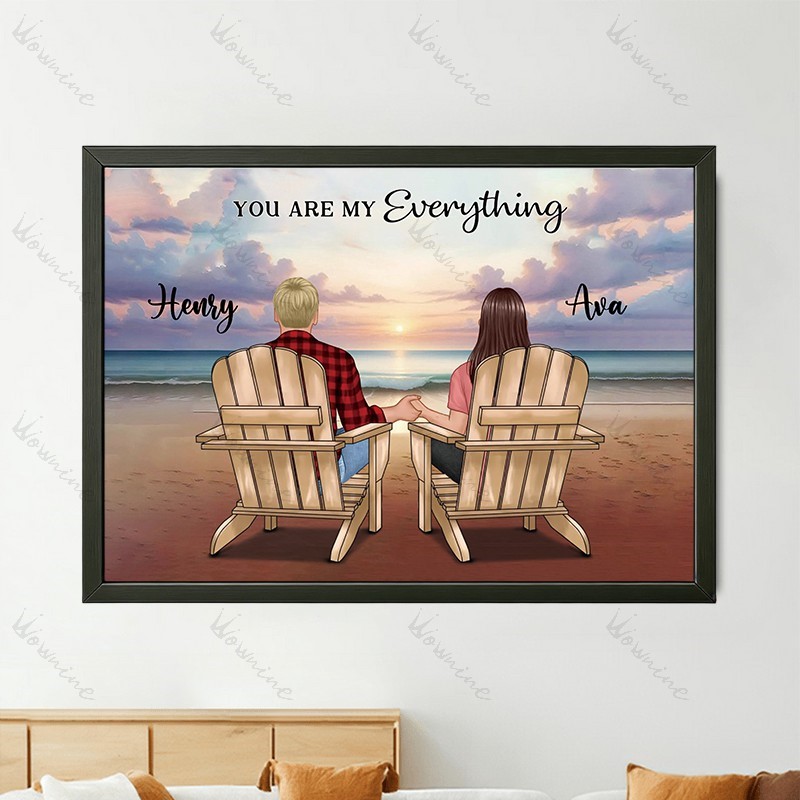 You & Me Beach Love Custom Frame Wall Art