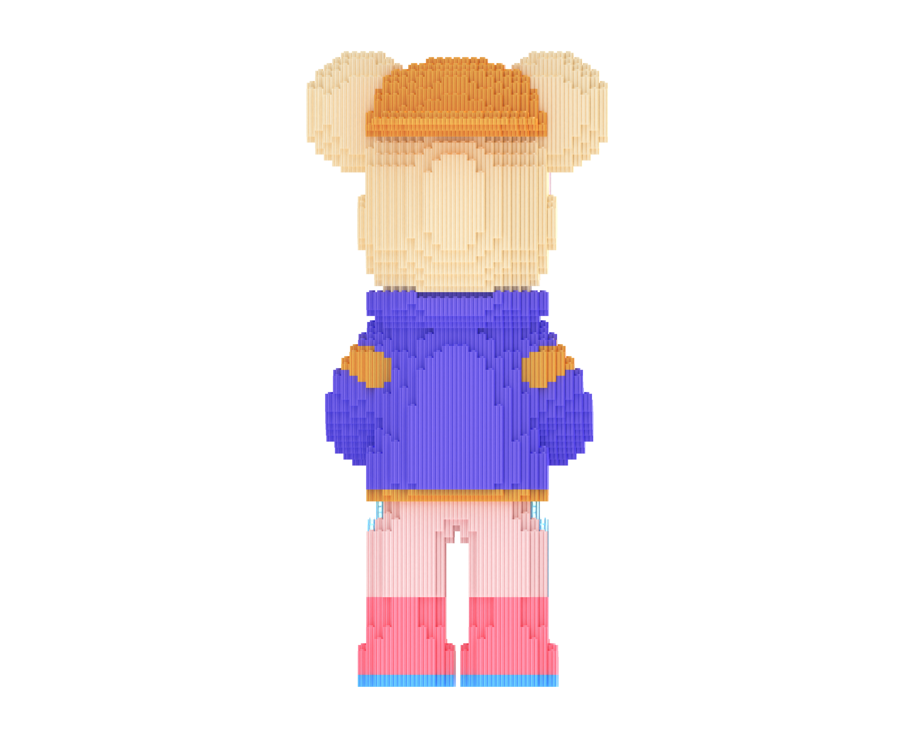 Purple Potato Robet Blue Toy Bear Building Blocks Kit