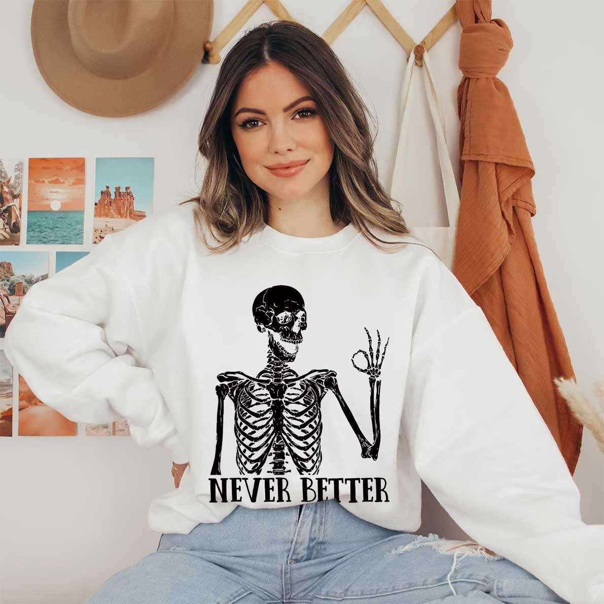 Never Better Skeletons Halloween Shirt
