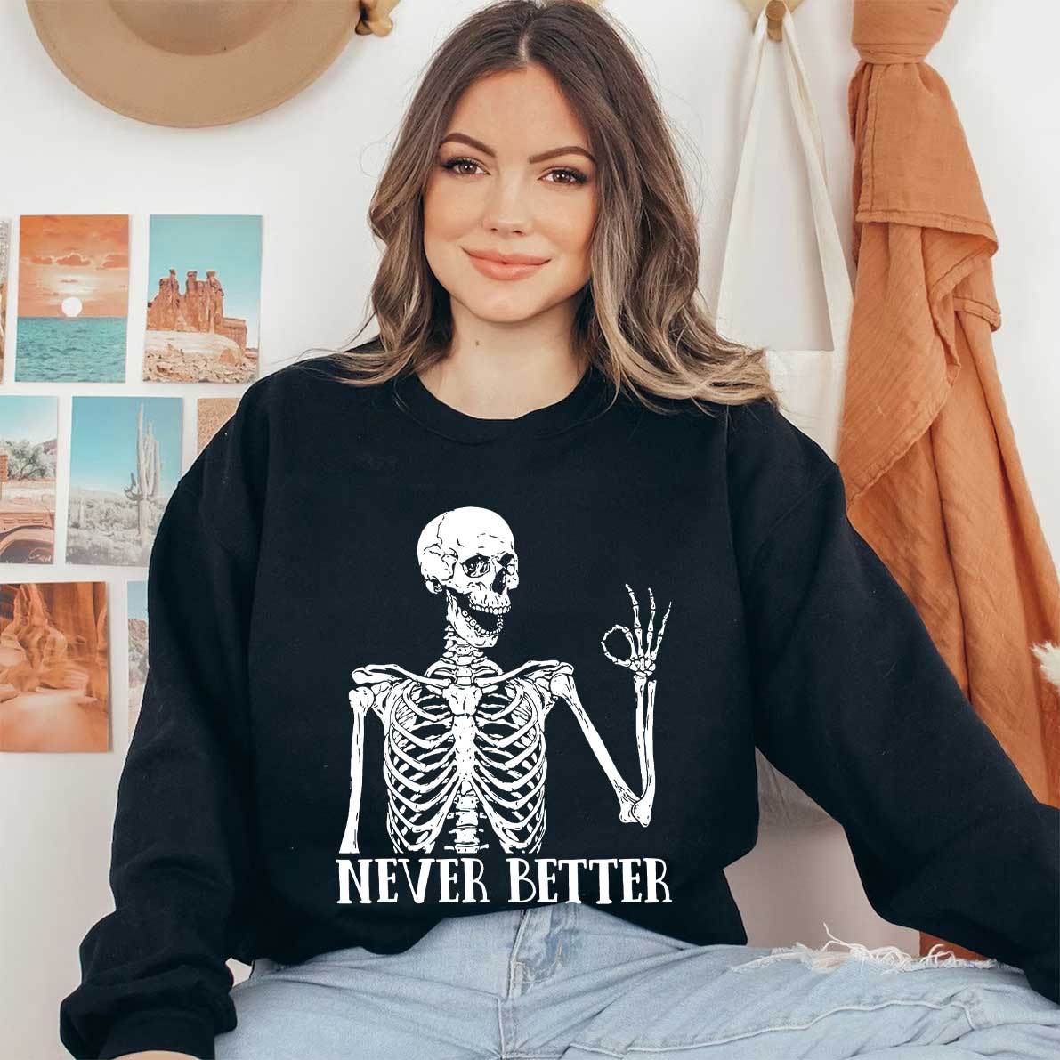 Never Better Skeletons Halloween Shirt