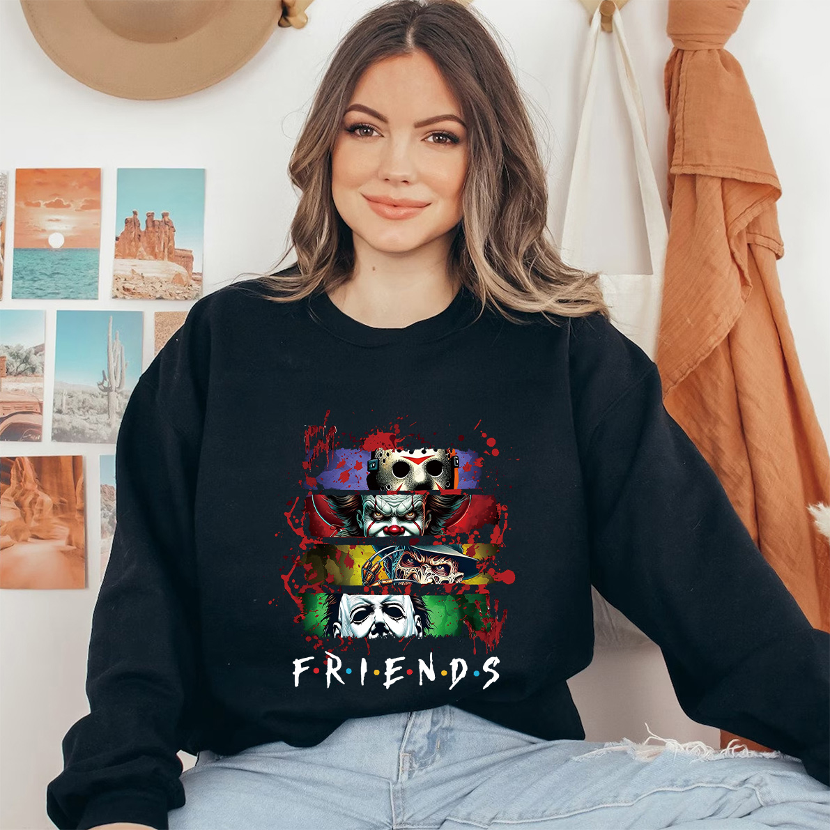 Retro Friends Horror Movie Shirt