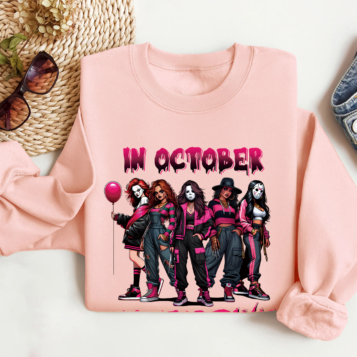 In October We Wear Pink Halloween Shirt