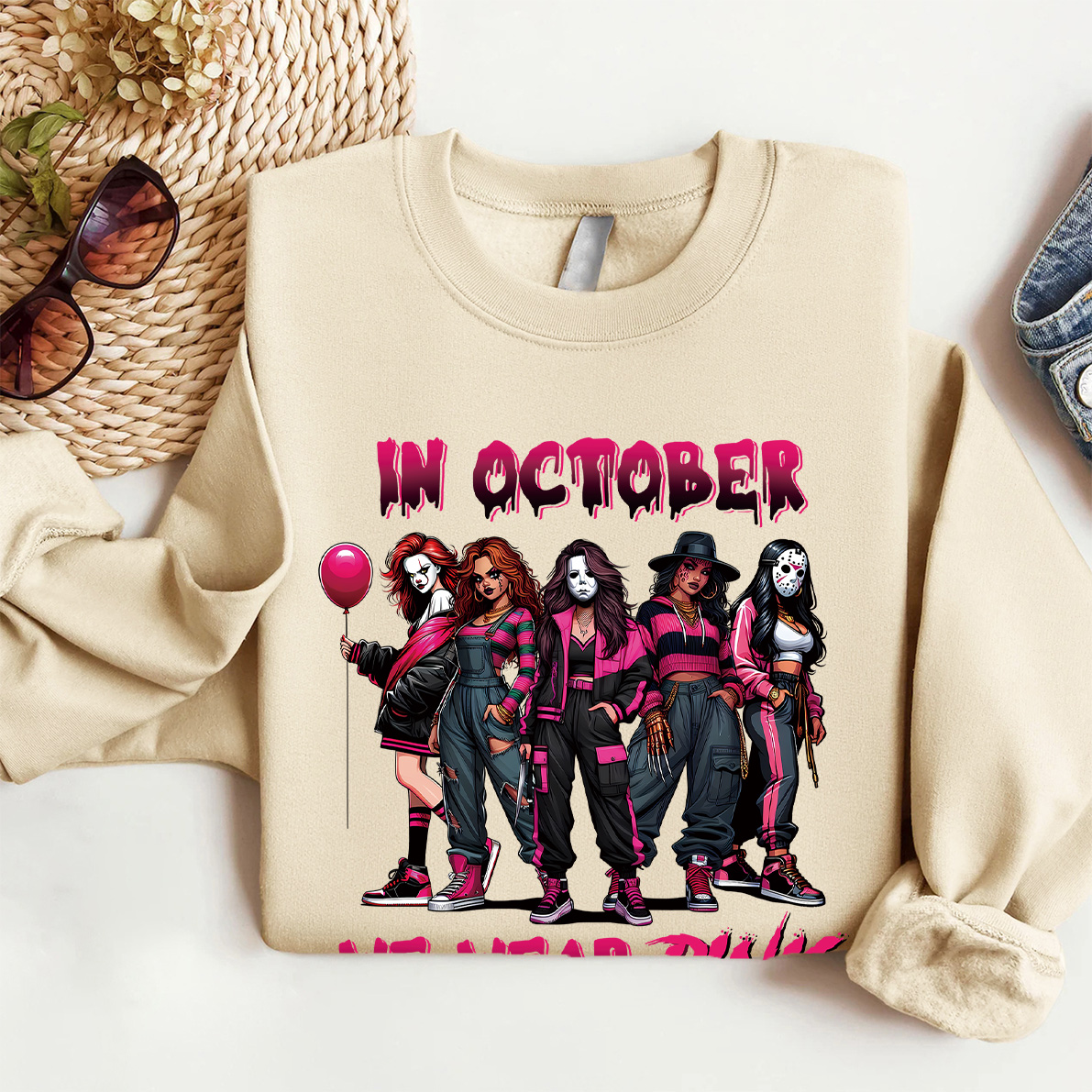 In October We Wear Pink Halloween Shirt
