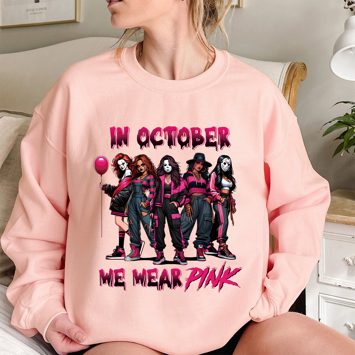 In October We Wear Pink Halloween Shirt