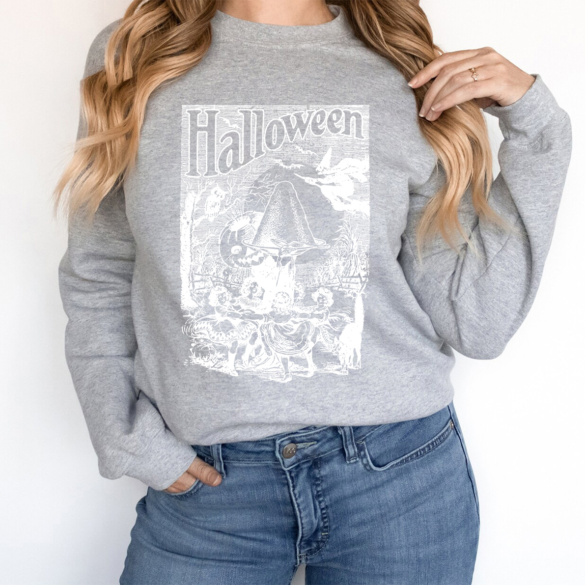 1920s Weird Halloween Scene Vector Clipart Shirt